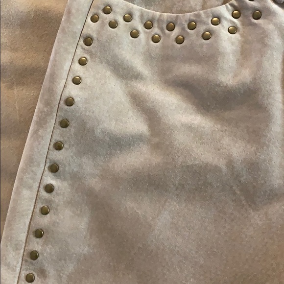 Tan leather studded pants - Picture 4 of 6